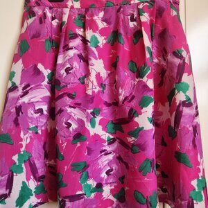 J Crew  Lavender Rose toned foral print skirt,fully lined with pockets